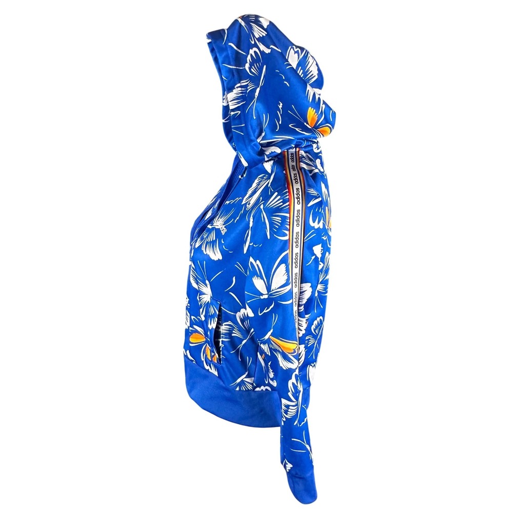 Adidas x Farm Rio Hoodie Women Small Blue Butterfly Print Full Zip Jacket - Picture 2 of 9